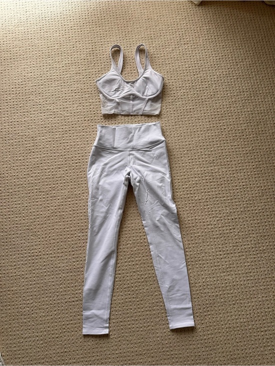 ALO Yoga Tops - White Airbrush mesh corset tank